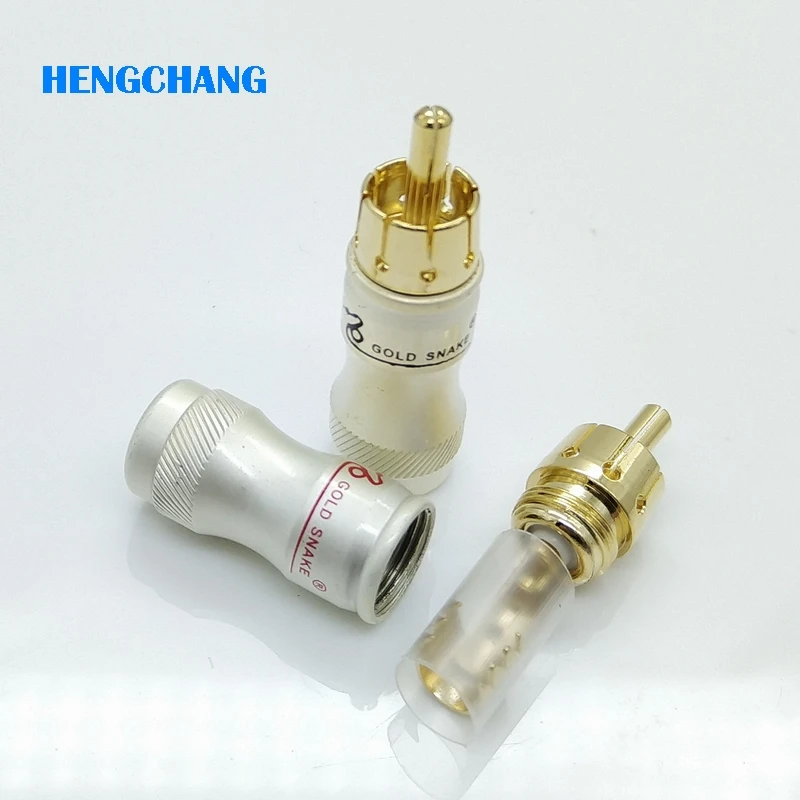 10 шт./лот DIY позолоченный RCA штекер HIFI Аудио кабель Мужской Видео разъем золотой