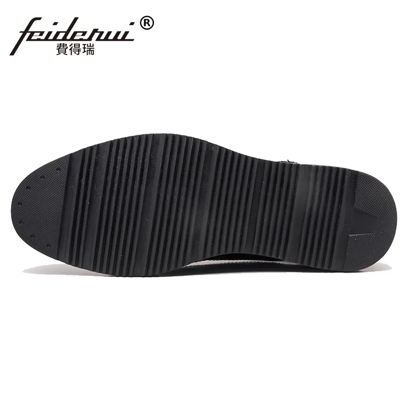 Туфли оксфорды мужские из лакированной кожи на плоской платформе с круглым