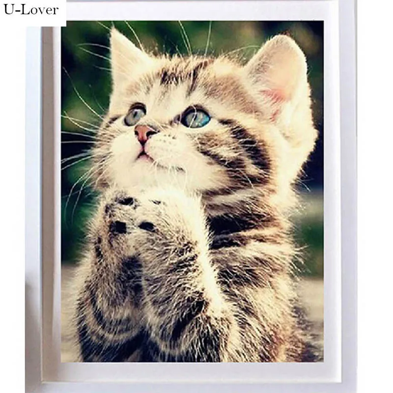 5d озорной diy котенок кошка комплект стежка кристалл алмаза вышивка живопись