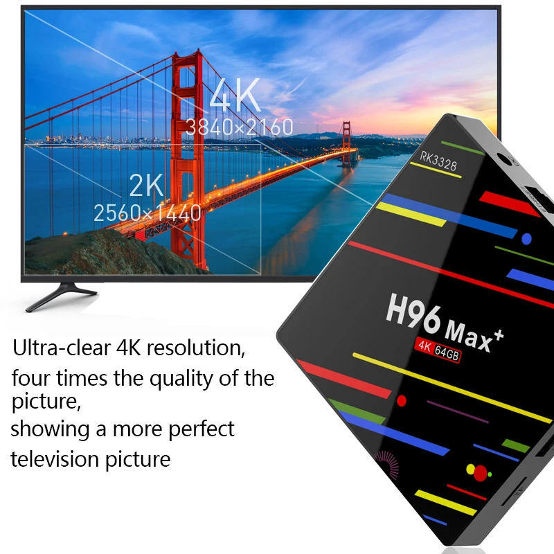 2018 H96 MAX Plus caja de TV inteligente Android 8 1 TVBox 4 Гб ОЗУ 32 ГБ/64 ПЗУ Rockchip RK3328 1080 p K H.265
