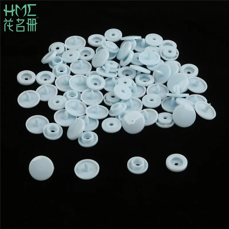 Light Blue Горячая Распродажа 20 комплектов T5 12 мм круглые пластиковые кнопки застежки для одежды аксессуары для детской одежды Зажимы пододеяльник лист кнопка - Цвет: Light Blue