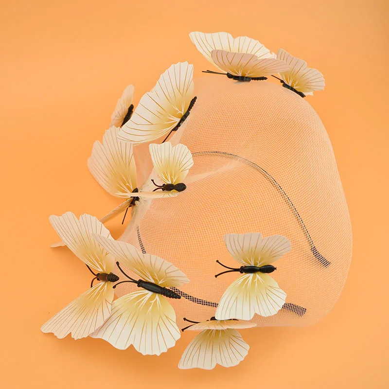 

Women Butterfly Hair Ornament Hairband Mask Headdress Photograph Hairpin Party Hats for Stage Show Up birthday wedding