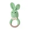 GN New Baby Bunny Ear Teether Wooden Teething Ring Newborn Sensory Toy Shower Gift - Цвет: GN