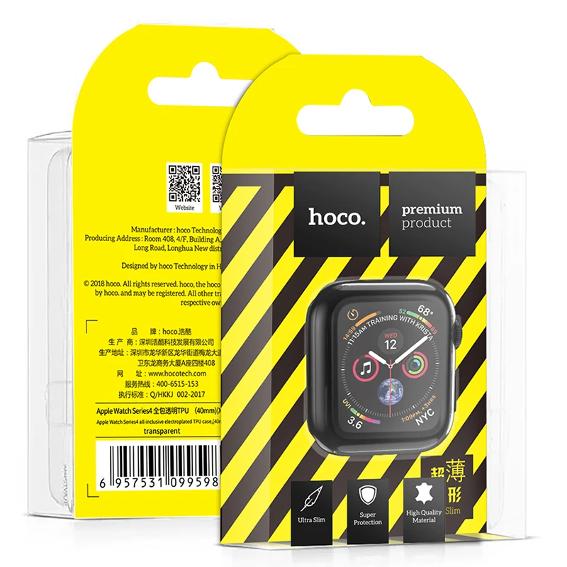HOCO Ультра тонкий экран ТПУ Защитный чехол Оболочка 40мм 44мм Для Apple Watch iWatch Series 5 4