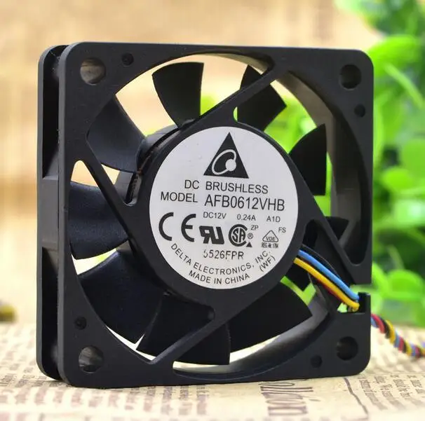 Дельта 6 см 6015 AC/DC 12V 0.24A AFB0612VHB 60*60*15 мм 4 провод PWM Скорость регулирующий Вентилятор