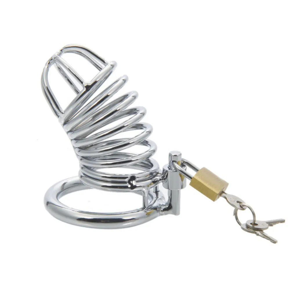 Qise 2 размера клетка для пениса петух замок устройство из нержавеющей стали