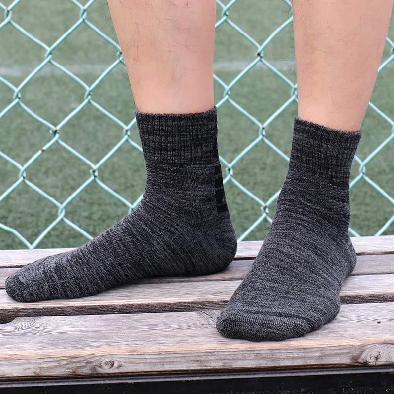Kunli Brand Cotton Men's Running Socks Women Cycling Riding Bicycle Bike Yoga Socks Gym Socks Breathable Basketball Sport Socks - Color: 1030 Dark gray