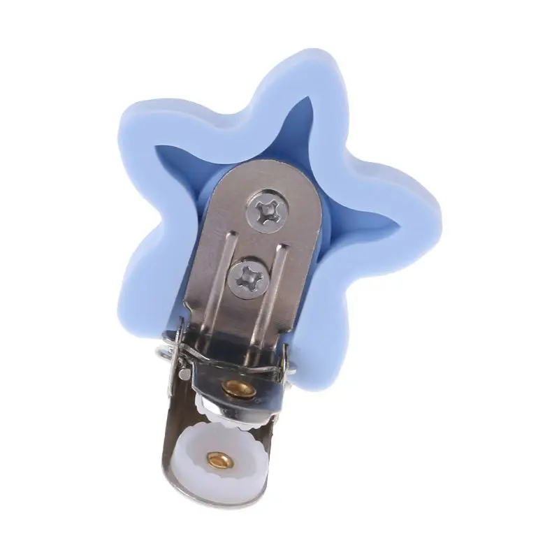 Baby Pacifier Clip Star Silicone Teether Safe Holder Saliva Towel Support Anti Fall Cute Clips Infant Feeding Dummy Soother Clip