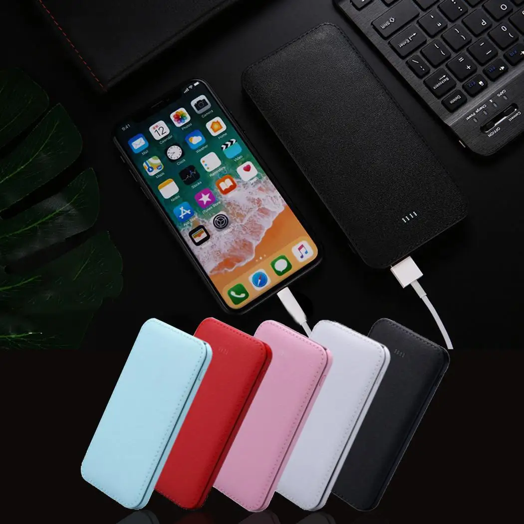 10000 мАч ультра тонкий внешний аккумулятор повербанк 2 USB Банк питания портативное
