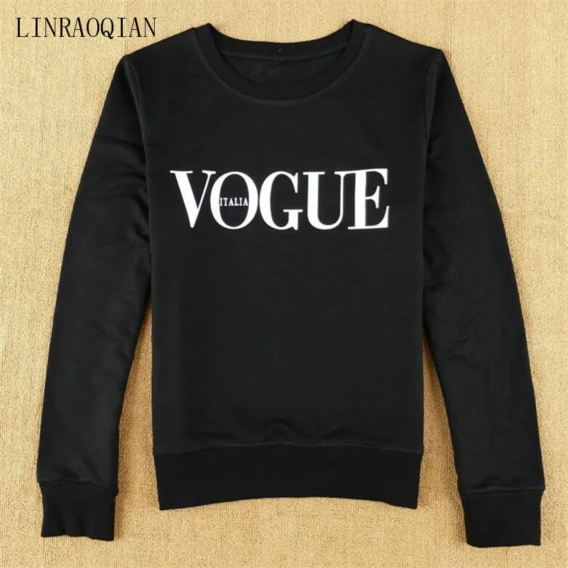 LINRAOQIAN VOGUE футболка Для женщин топы осень-зима хлопковая футболка с длинными рукавами и круглым вырезом Футболка Для женщин футболки Harajuku Camiseta Mujer