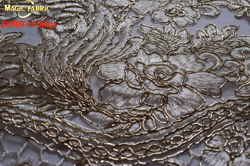 High quality nigerian embroidery rope net lace african fabric for evening dress 5yards/lot ZXN09 |