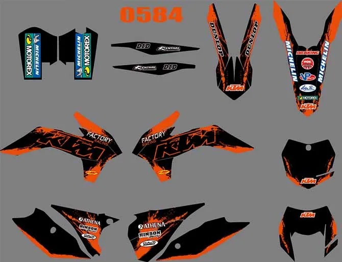 6 видов стилей мотоцикл команда графика и фоны Наклейка Стикер Наборы для KTM EXC XCW XCF-W