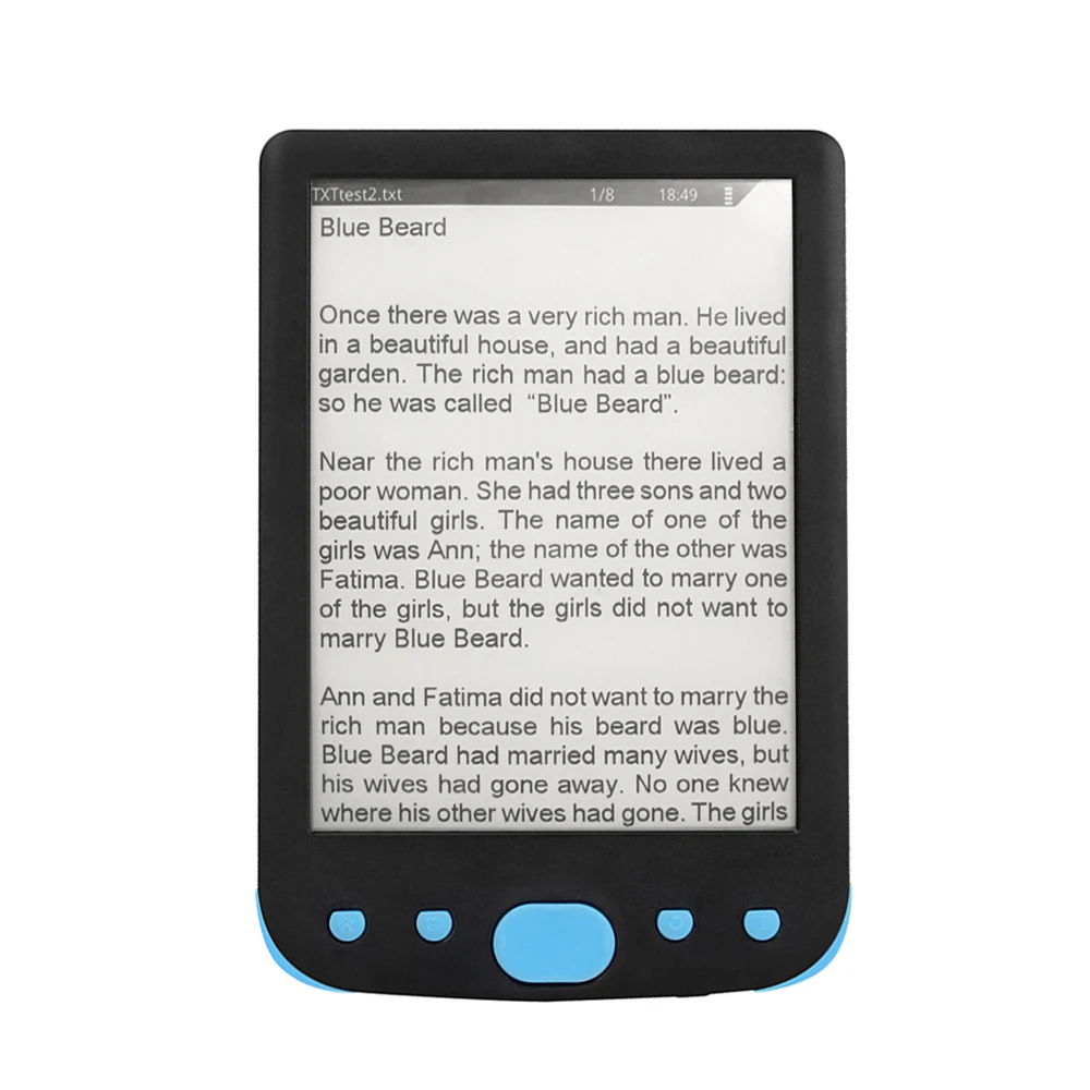 Blue BK-6025 6 дюймов электронная книга e-ink дисплей электронная книга читатель электронная книга читалка Встроенная память 8 ГБ с USB кабелем PU Обложка подарок - Цвет: Blue
