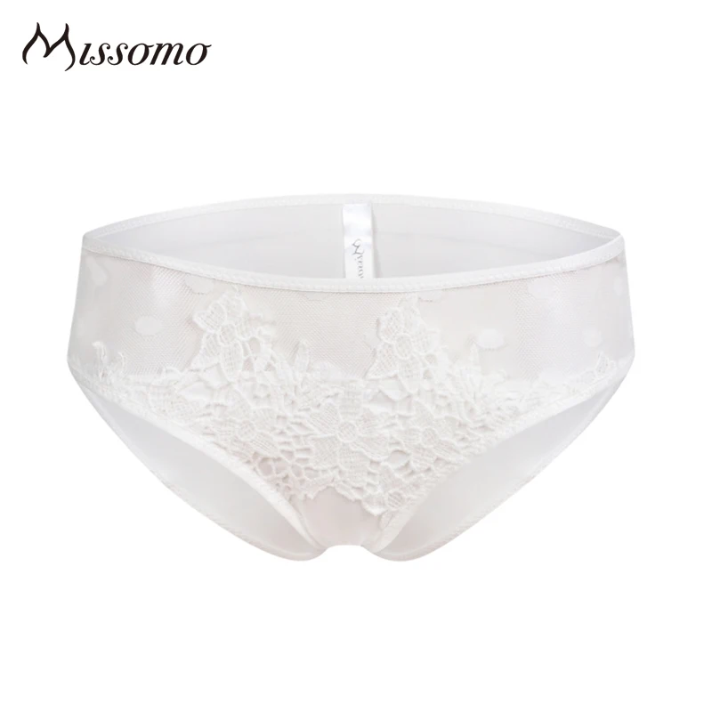 Missomo сексуальные белые кружевные трусики бикини женские сетчатые полупрозрачные