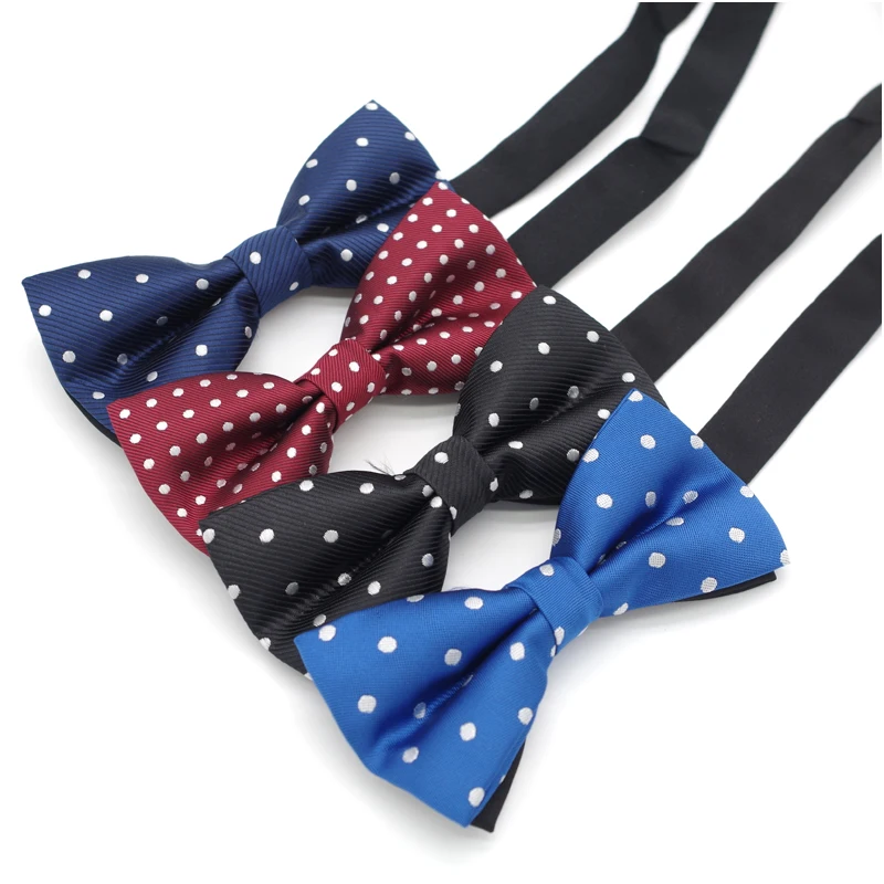 Новый мужской галстук бабочка из полиэстера брендовый в горошек деловой