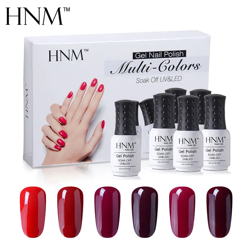 HNM набор однотонных цветов 6 шт./набор классический УФ гель для ногтей