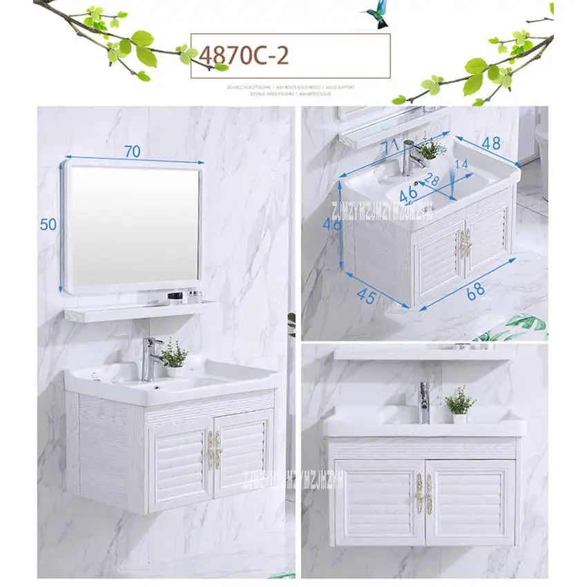D tap Basin Cabinet 4870C-2 маленький алюминиевый простой керамический стол для мытья ванной комнаты, шкаф с зеркалом, настенный мини-шкаф для раковины - Цвет: D tap Basin Cabinet