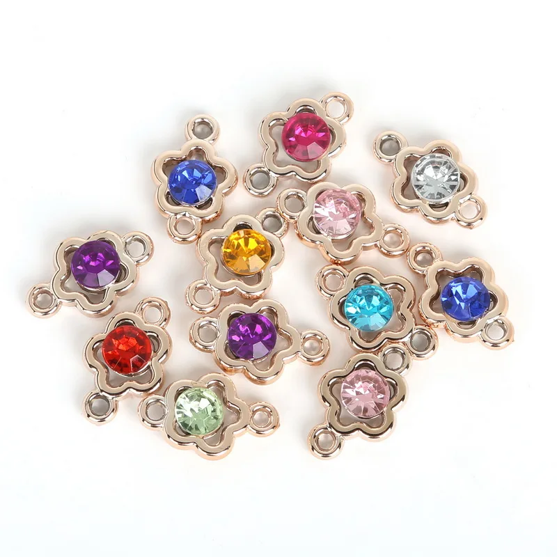 Plastic Acrylic Rhinestone CCB Charms Pendant Flower Colorful Mixable Styles 20pcs/Bag for Making Fashion Jewelry | Украшения и