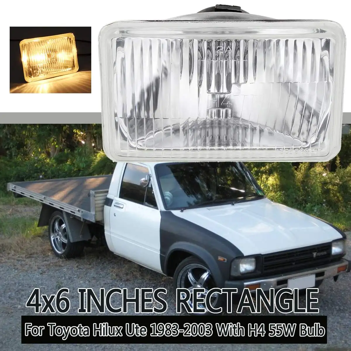 4 ''x 6'' лампы, галогенные лампы для Toyota Hilux рабочими электрическими схемами 1983 1984 1985 1986 1987 1988 1989 1990 1991 1992 1992-2003 H4 55 Вт