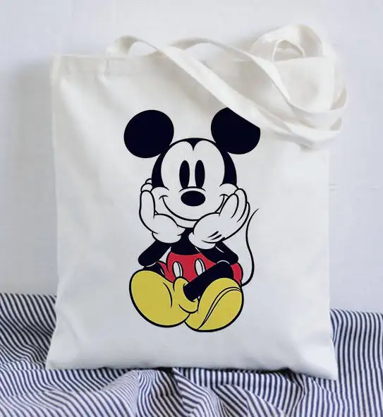 Disney Микки Маус мультфильм плюшевая женская сумка на плечо женская модная парусиновая Сумочка девушка подарок сумка шоппинг