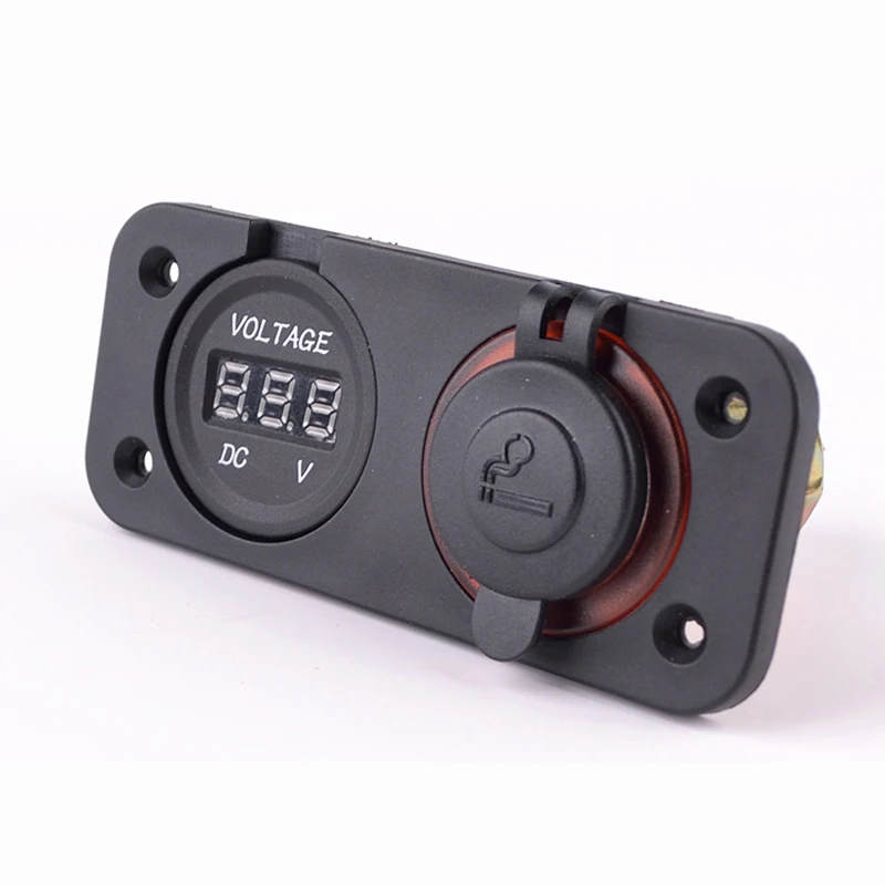 IZTOSS 12 V/24 V гнездо прикуривателя красный светодиод + Цифровой вольтметр для