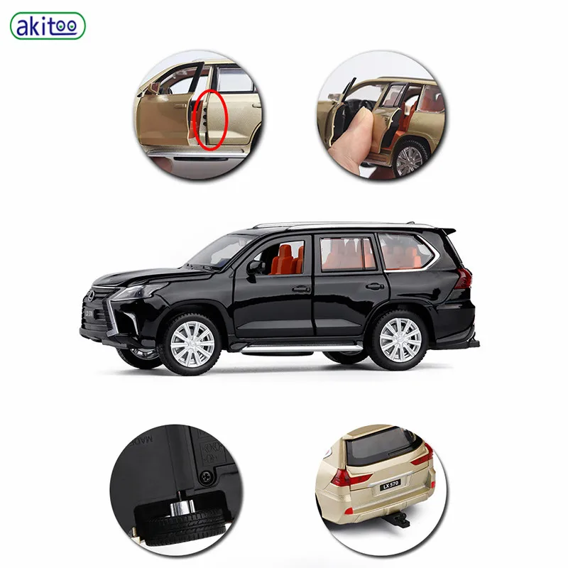 Модель автомобиля из сплава akitoo Lexus lx570 модель внедорожника игрушка для мальчиков