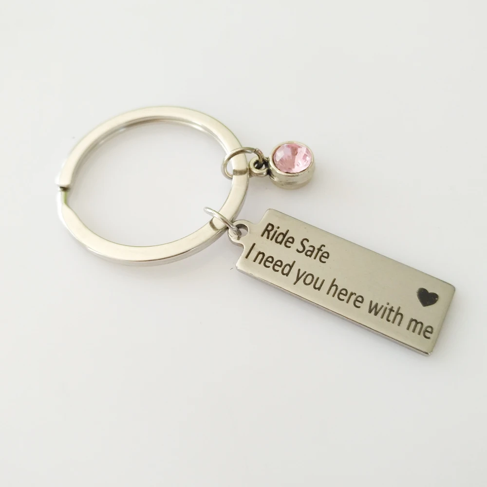 Новый брелок с надписью Ride Safe I need you here with me для влюбленных пар камнем на день