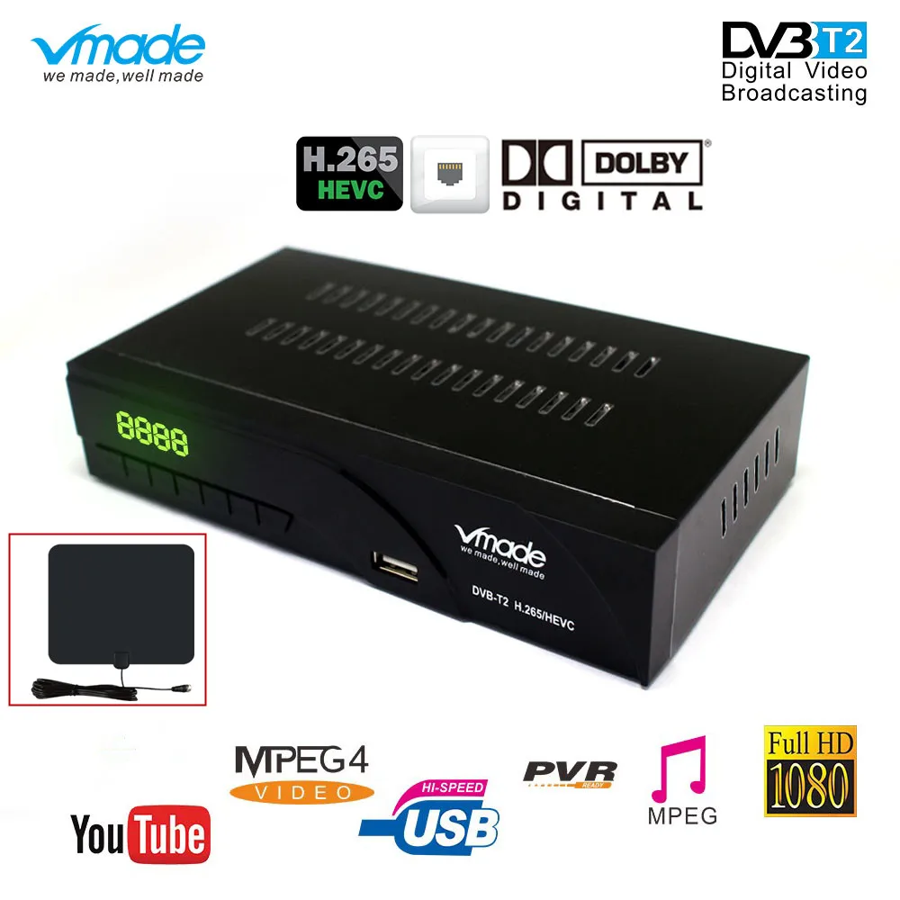 DVB T2 приемник сигнала ТВ полностью для T цифровой наземный T2/H.265 K6 поддерживает Dolby