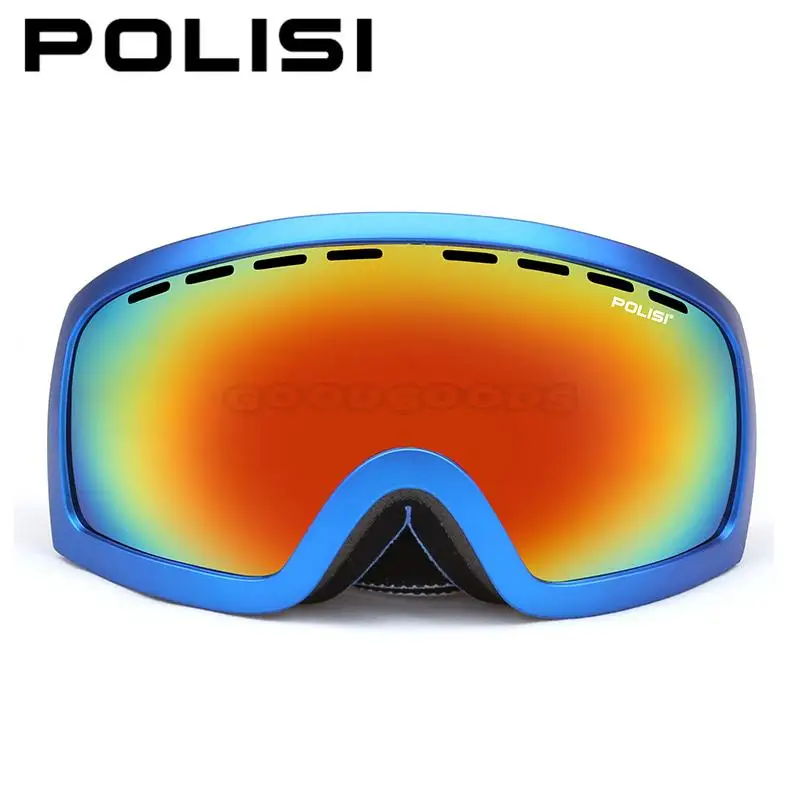 POLISI мужские и женские сноубордические лыжные очки UV400 большие сферические