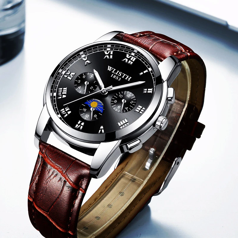 WLISTH relogio masculino мужские водонепроницаемые модные часы кварцевые наручные люксовый