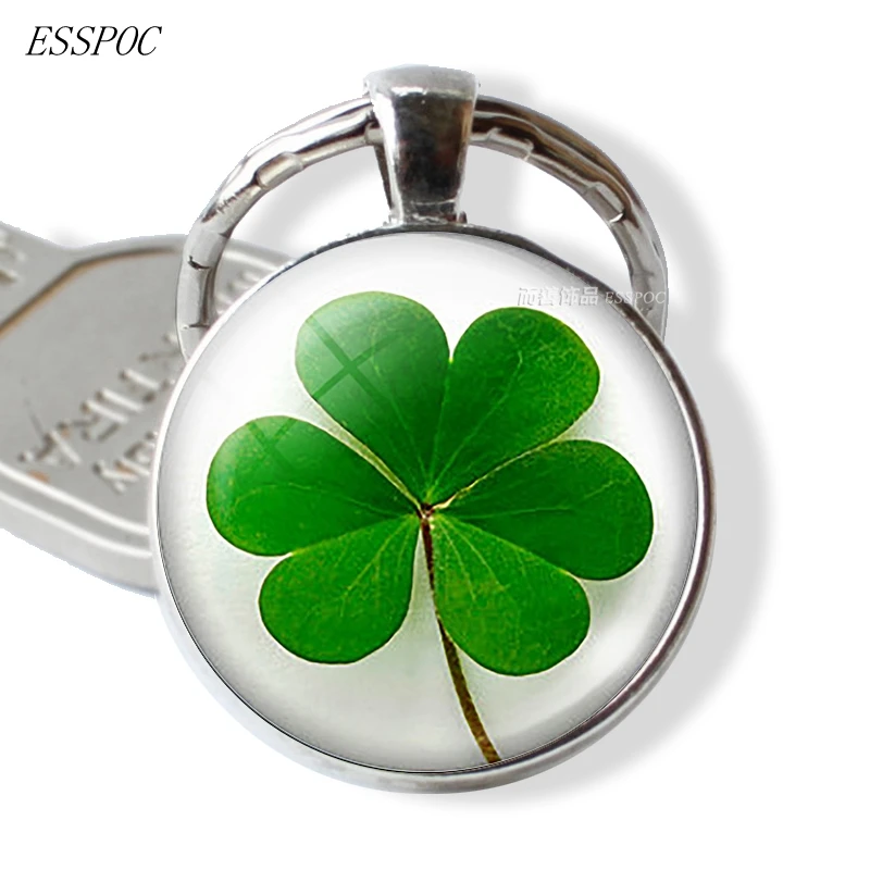 Shamrock Lucky Clover ювелирный брелок ручной работы художественная стеклянная подвеска