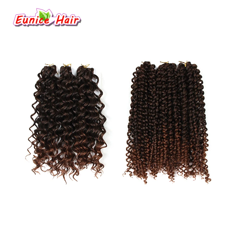 Короткие вьющиеся 10-дюймовые Омбре косички кроше удлинители волос 3 шт./лот