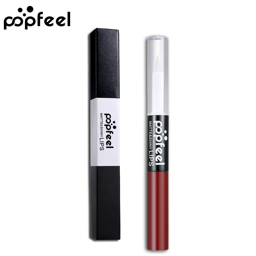 Popfeel 12 цветов водонепроницаемый блеск для губ вкус яркая увлажняющая матовая