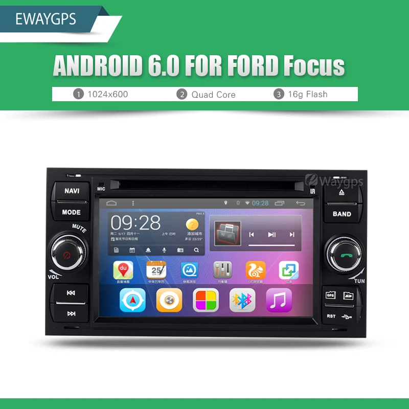 Android 6.0 4 ядра dvd плеер автомобиля стерео gps навигация для Ford Mondeo Focus S Max C Galaxy Fiesta Fusion