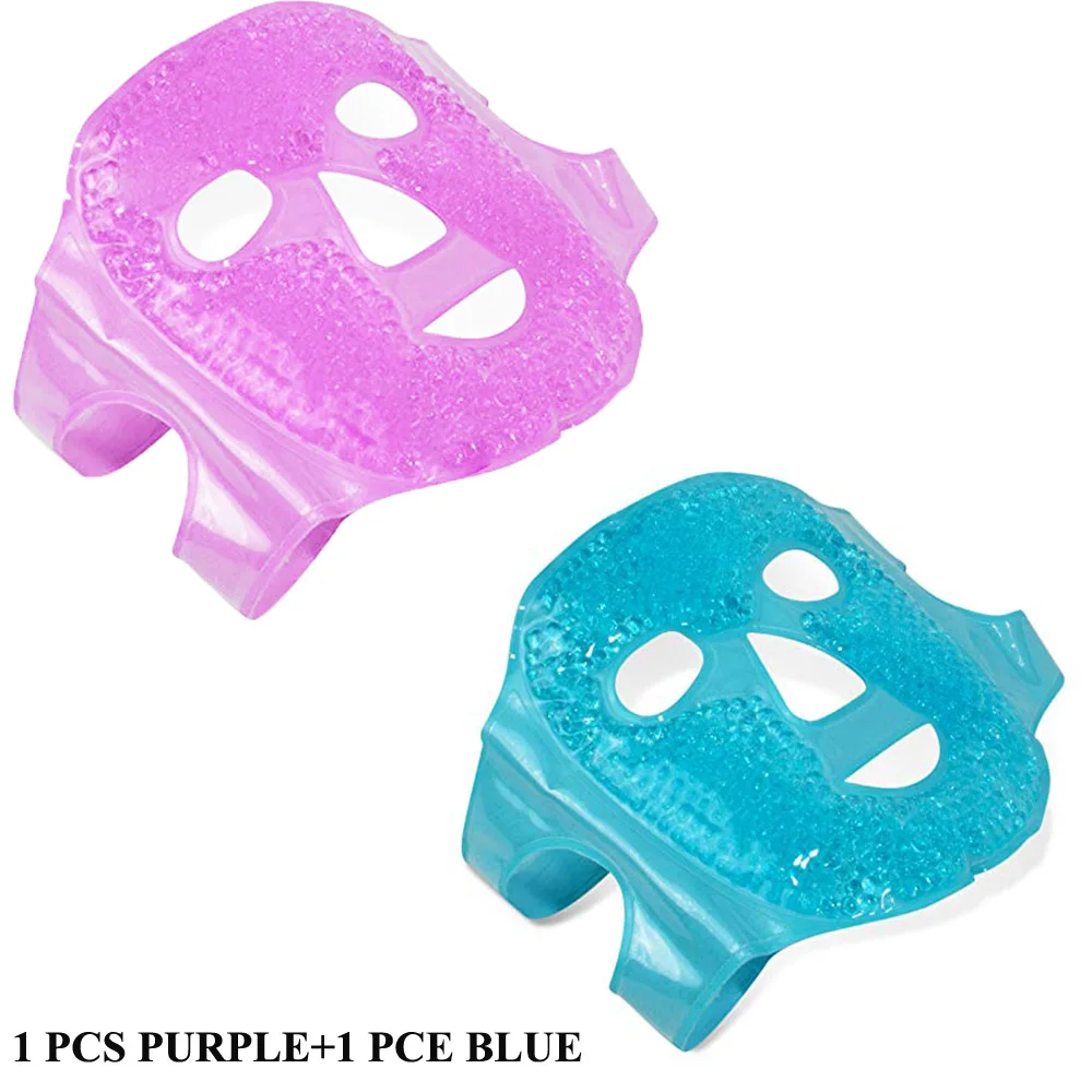 PURPLE-BLUE Ледяной гель маска для лица горячая холодная терапия маска для сна от мигрени, головной боли, синусовой боли, пышных глаз, темных кругов, средство для ухода за кожей - Цвет: PURPLE-BLUE