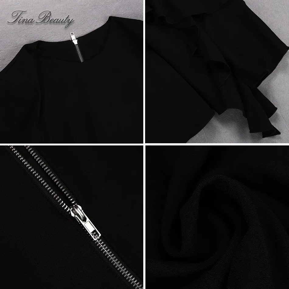 

Tina Beauty Robe Femme Ete 2019 Chic Round Neck Butterfly Sleeve Mini Dress Female Ruffle Pleated White Black Party Dress