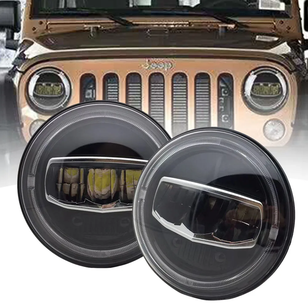 2 шт. 7 дюймовый круглый светодиодные фары для Jeep Wrangler 97 15 &quotсветодиодный с белый