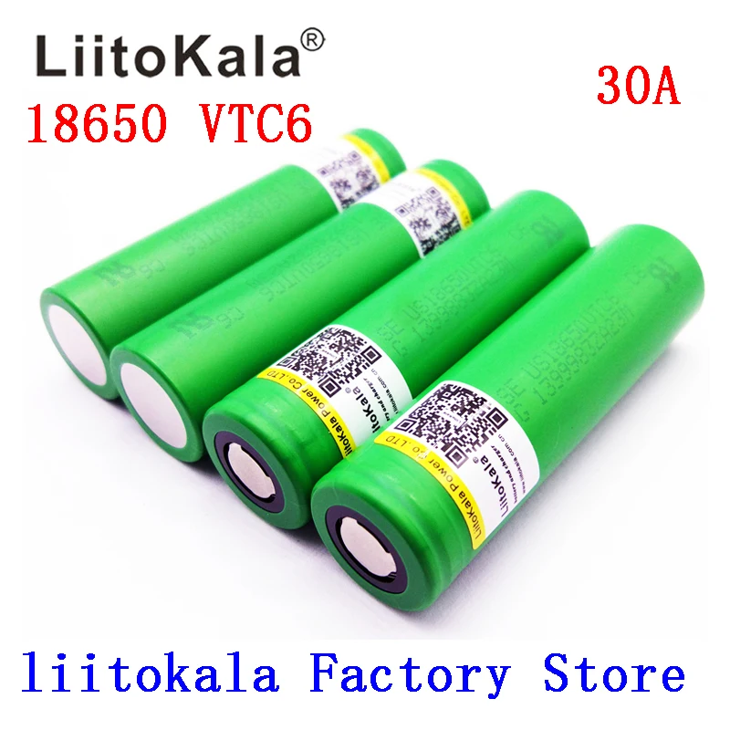 Liitokala 18650 VTC6 3,7 V 3000mAh литий-ионная аккумуляторная батарея 18650 US18650VTC6 30A игрушки фонарик инструменты