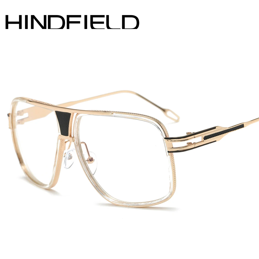 Hindfield мужские негабаритные солнцезащитные очки модные градиентные солнцезащитные очки женские прозрачные очки в стиле панк ажурная оправа O688