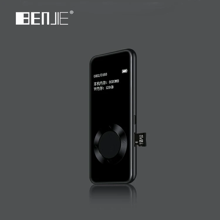 BENJIE mp3-плеер, полностью металлический музыкальный плеер, Mp3 стерео 3D звук, fm-радио запись, электронная книга 7,1 мм, тонкий спортивный плеер, наушники