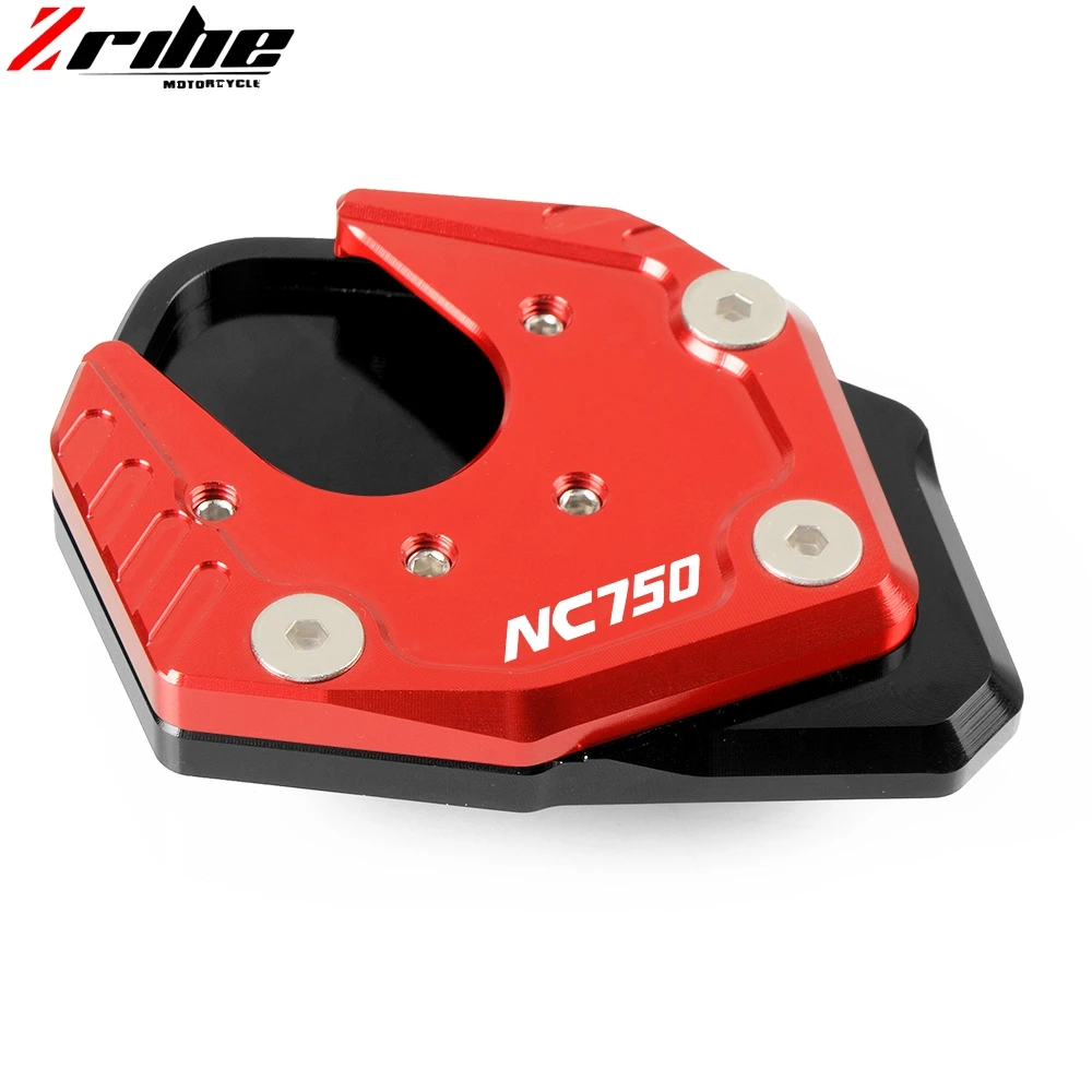 Black and red Для HONDA NC750X NC 750X NC750 X- Мотоцикл с ЧПУ алюминиевая боковая подставка накладка Подставка увеличитель поддержка расширение - Цвет: Black and red