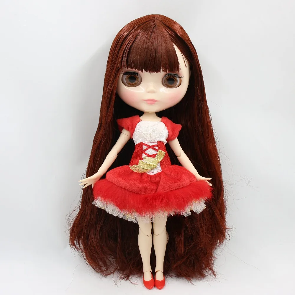 Кукла ICY DBS Blyth 1/6 bjd сустав тело белая кожа 30 см длинные волосы красные каштановые