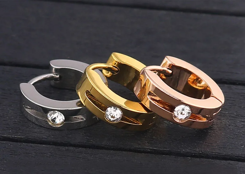 Серьги кольца из титановой стали для женщин модные корейские Золотые/серебряные