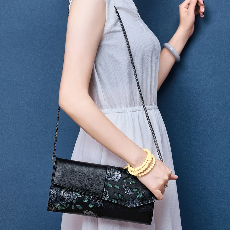

BAQI Brand Handbags Women Shoulder Bag 2019 Fashion Genuine Leather Cowhide Lady Evening Bag Women Crossbody Messenger Bag Girls