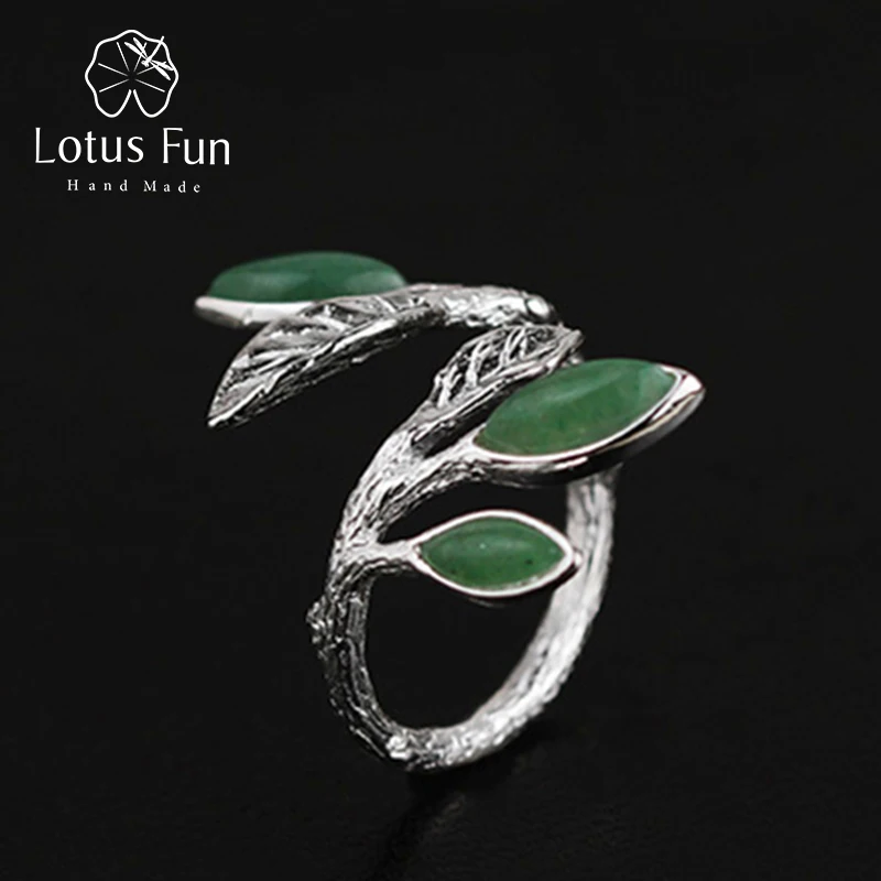 Женские кольца Lotus Fun из серебра 925 пробы с натуральными камнями ручной работы|fine