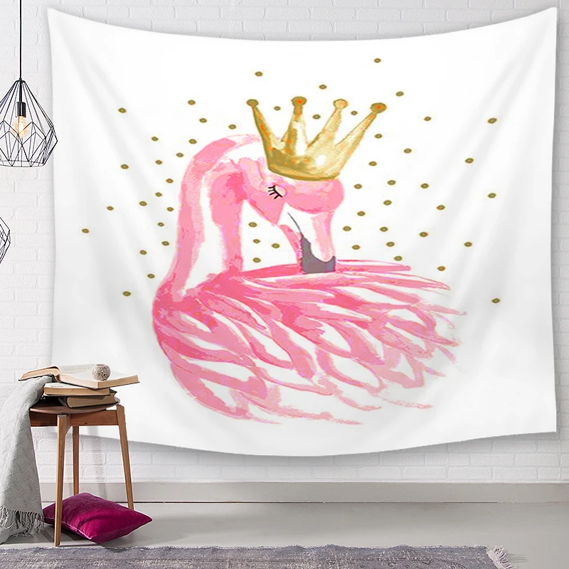 Flamingo Pattern Wall Hanging Tapestries Indian Mandala Tapestry Tai Chi Hippie Bohemian Decorative Carpet Yoga Mats | Дом и сад