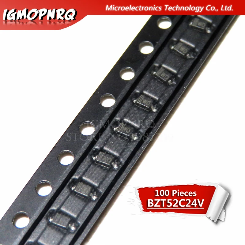 100 шт стабилитрон BZT52C24V BZT52C SOD 323/123 WO|Диоды| |