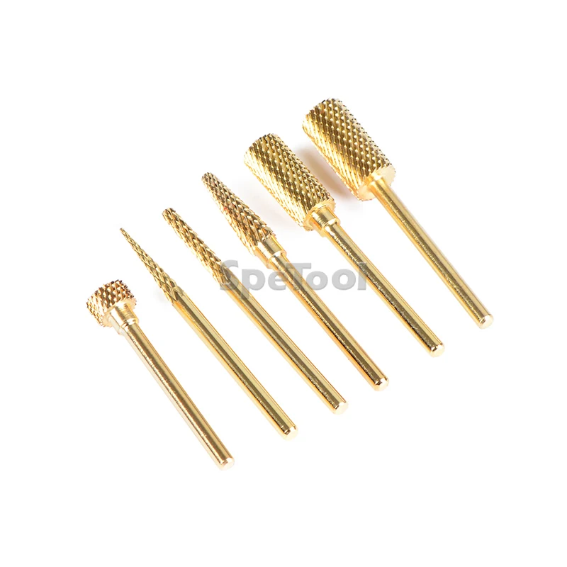 Сверла SpeTool из карбида вольфрама с позолоченными насадками 6 шт.|nail drill bits|carbide nail