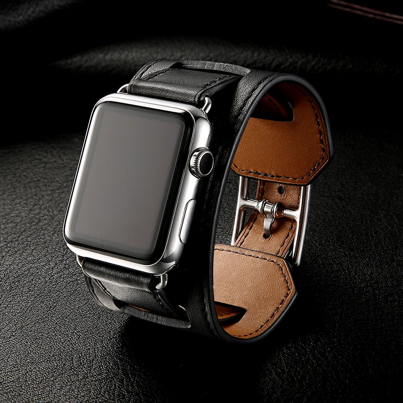 Роскошный классический Браслет манжета для Apple Watch 38 мм 42 40 44 ремешок из