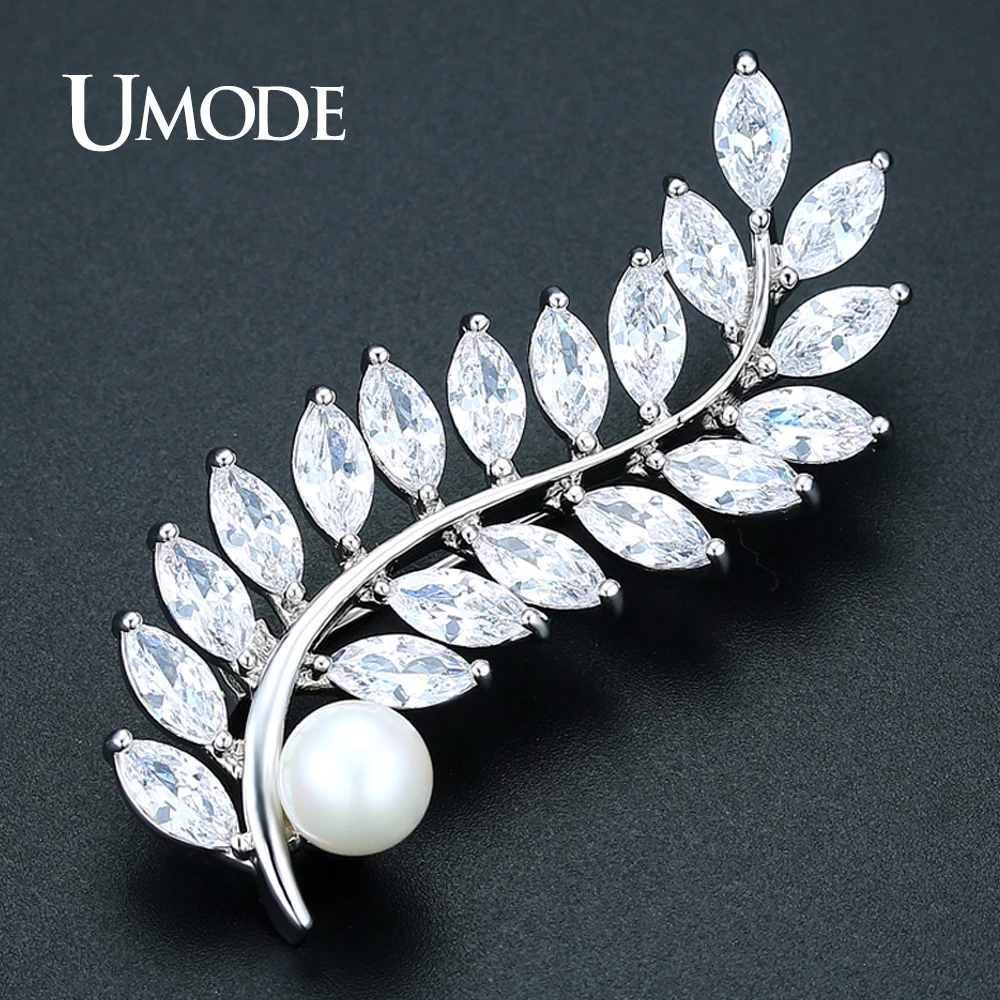 Брошь женская металлическая в виде листьев с фианитом|pins for women|fashion brochefashion pins |